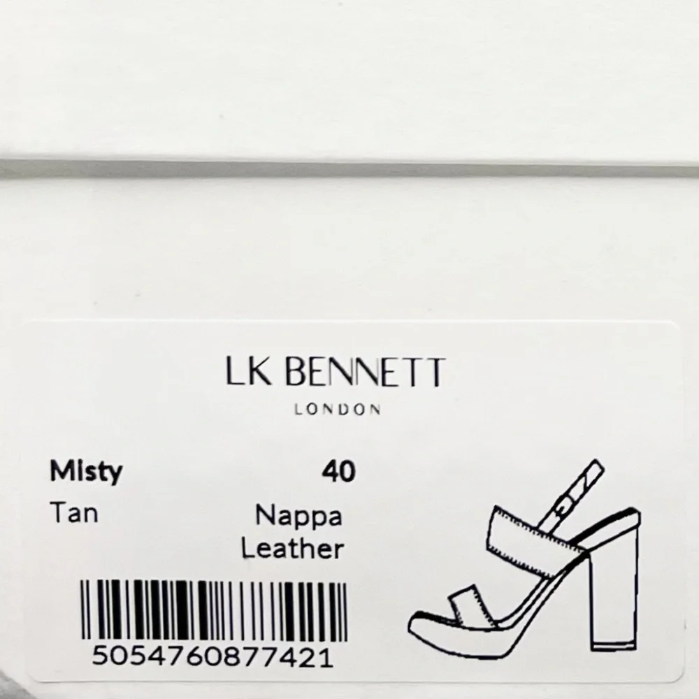 L.K. Bennett Misty Tan Leather and Cork Platform Sandals Euro Size 40 New NWT